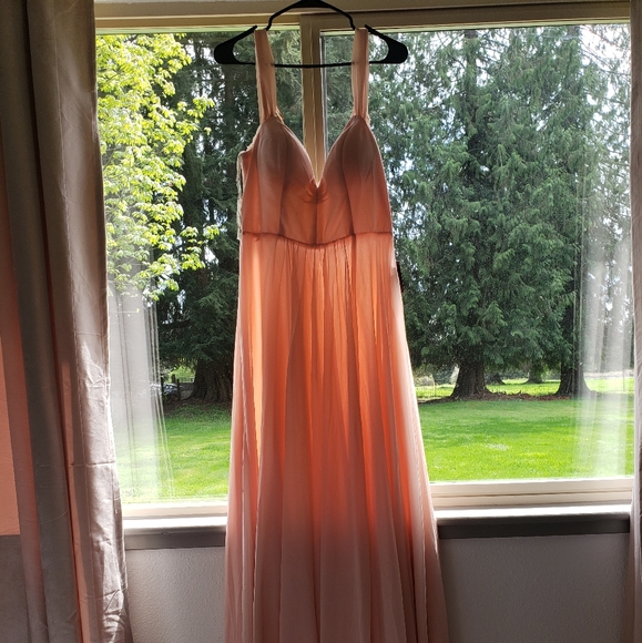 Light pink-peach lace tulle dress - Picture 1 of 2